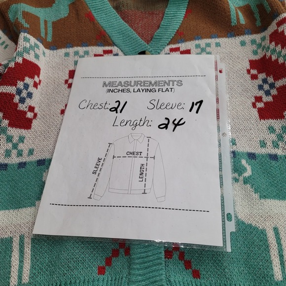 Ugly Christmas Knit Sweater M Retro Cardigan Reindeer Snowflake Cozy Winter Art - Picture 7 of 7
